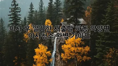 이사 후 깔끔한 새출발! 하동 악양면 이사청소 완벽 가이드